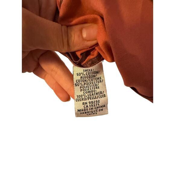 NWOT TIBI CORAL COTTON BLEND LEATHER TRIM BUTTON UP JACKET - Picture 8 of 12